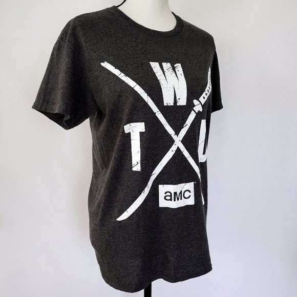 Hot Topic The Walking Dead Graphic Gray Circle Knit Unisex T-Shirt - Picture 3 of 8